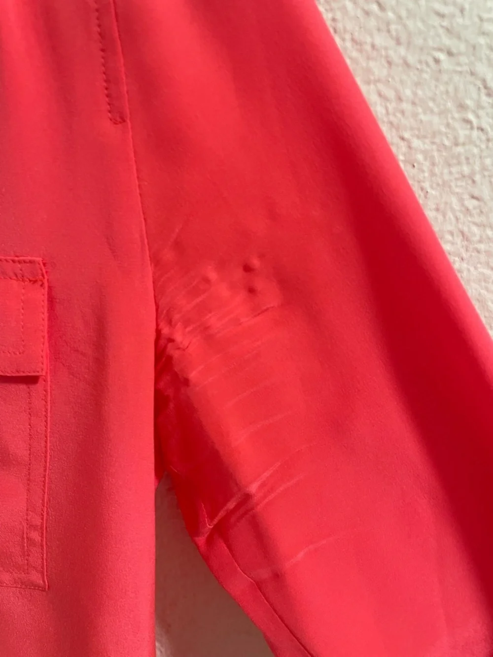 J. Crew Coral Pink Silk Button-Down Shirt with Chest Pockets